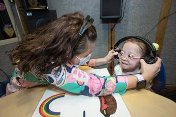 Bree with audiologist Robin Edmiaston, AuD., CCC-A