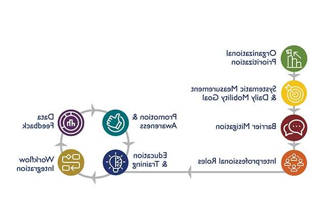 A graphic showing the 8 steps of the JH-AMP framework.