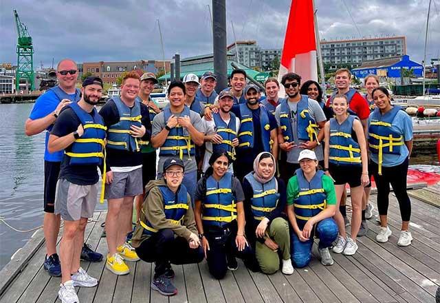 A group of PM&amp;R residents at a sailing event