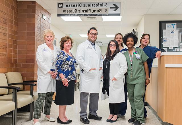 Some of the staff at the Burn Center.